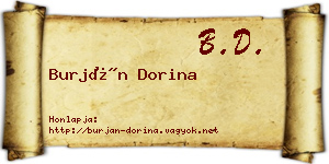 Burján Dorina névjegykártya